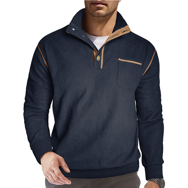 Herren Stepppullover mit modernem Kragen Aliams