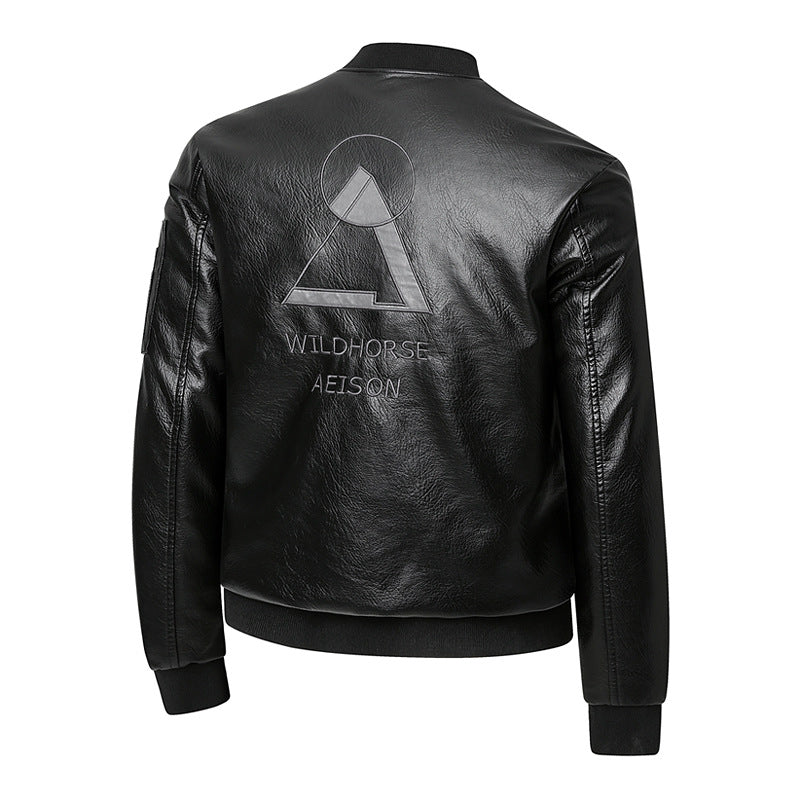 Herren Kunstleder Bomberjacke Aliams