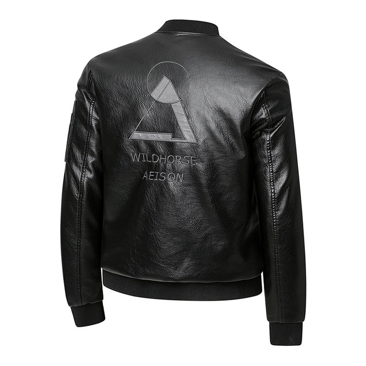 Herren Kunstleder Bomberjacke Aliams