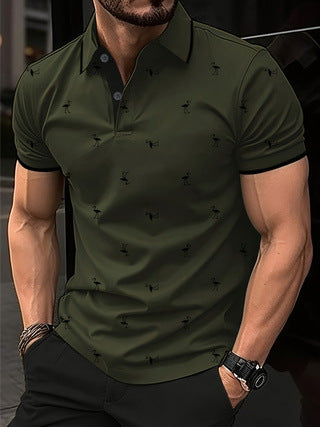Herren Polohemd mit kurzem Arm und Muster Aliams