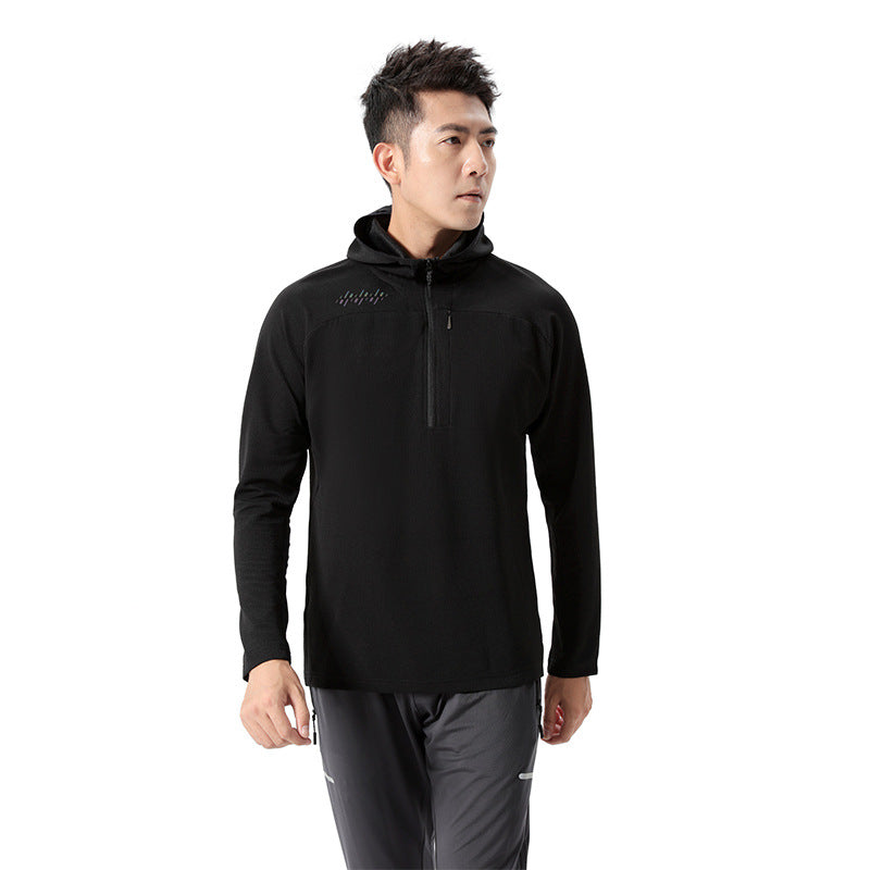 Herren atmungsaktives Sportoberteil mit Kapuze Aliams