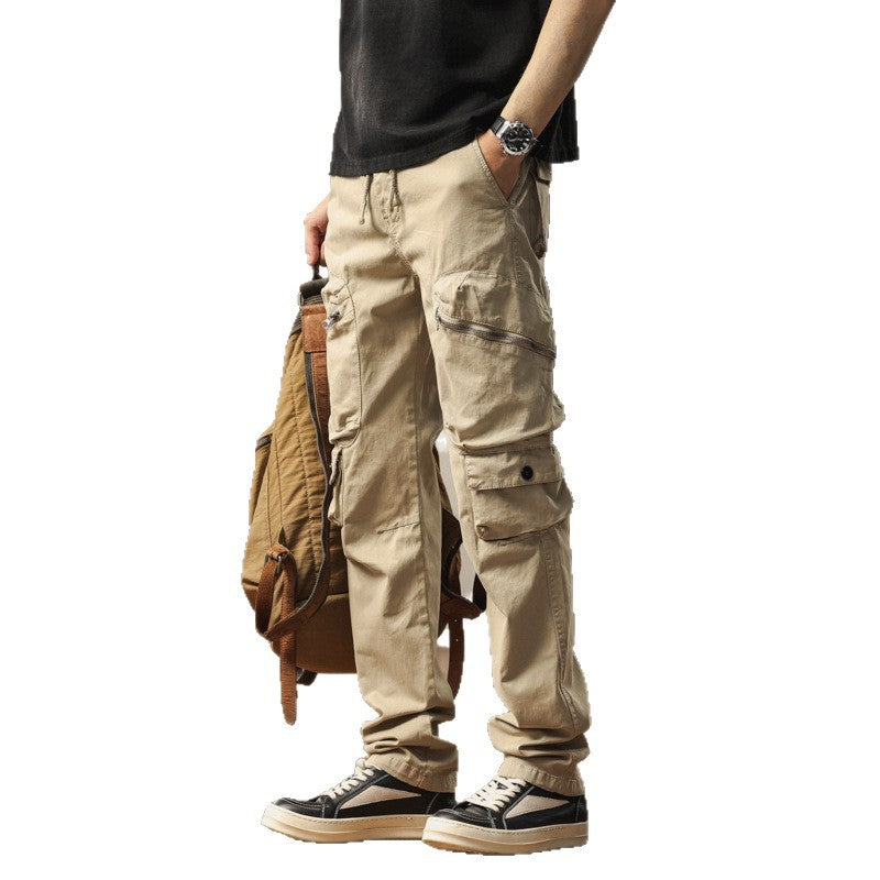 Herren robuste Cargo-Hose mit vielseitigen Taschen und verstellbarem Bund Aliams