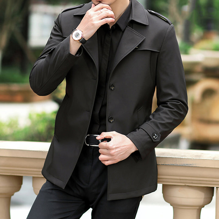 Herren elegante Trenchcoat Jacke mit praktischem Schnitt und stylishen Details Aliams