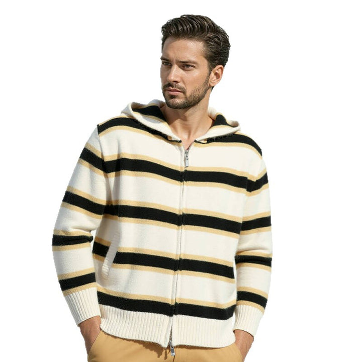 Herren Kapuzenjacke mit modernen Streifen und praktischen Taschen Aliams