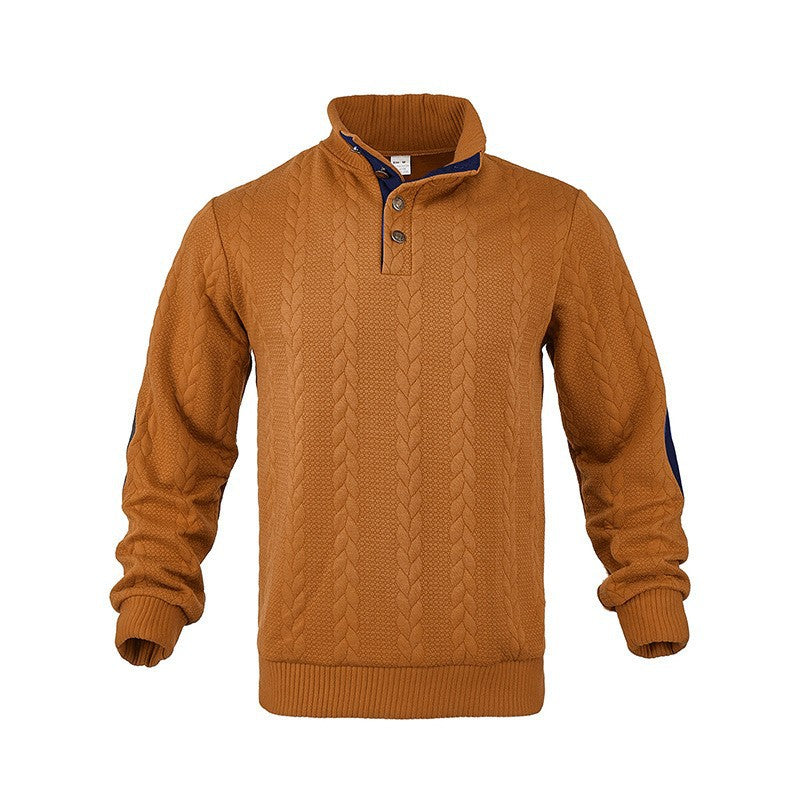 Herren Strickpullover mit hohem Kragen und modischem Zopfdesign Aliams