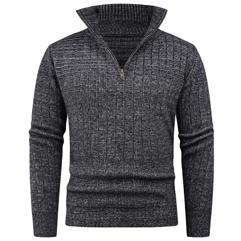 Herren Strickpullover mit modernem Zipper und strukturiertem Design Aliams