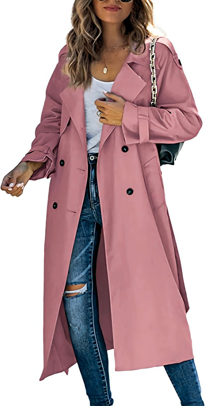 Damen Eleganter Trenchcoat im Oversize-Stil mit Taillengürtel Aliams