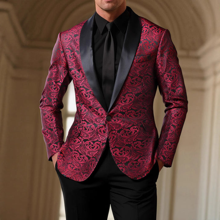 Herren eleganter Pailletten Blazer mit Paisley-Muster Aliams