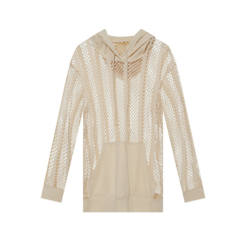 Herren atmungsaktiver Mesh-Hoodie mit Kapuze Aliams