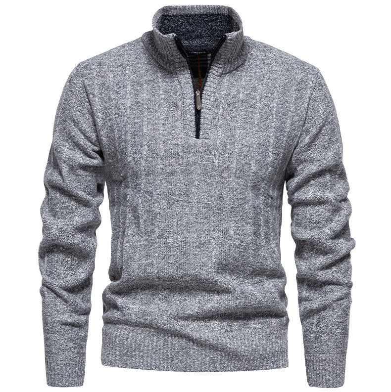 Herren Pullover mit Stehkragen und Zipper Aliams