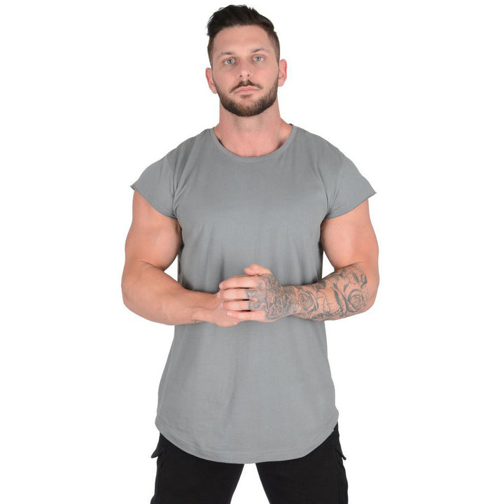 Herren Stylisches Oversized T-Shirt mit abgerundetem Saum und kurzen Ärmeln Aliams