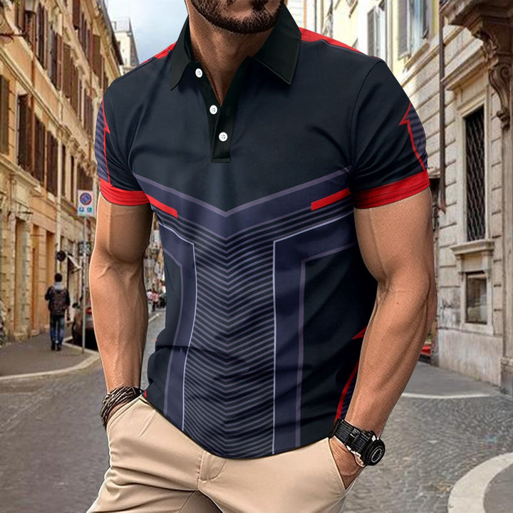 Herren Sportliches Polohemd mit modernem Grafikdesign Aliams