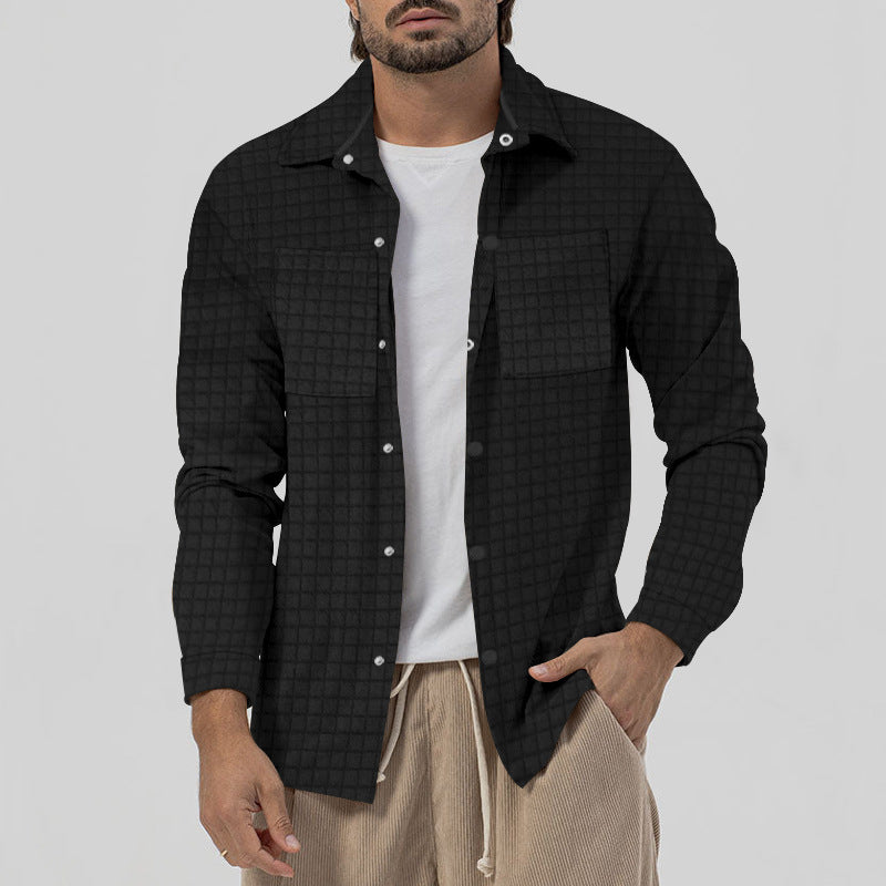 Herren lässiges Karo-Hemd mit zwei Brusttaschen und modernem Schnitt Aliams
