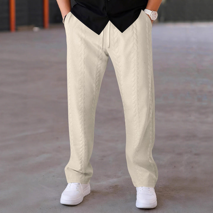 Herren Freizeitliche Stretch-Hose mit Kordelzug und strukturiertem Design Aliams