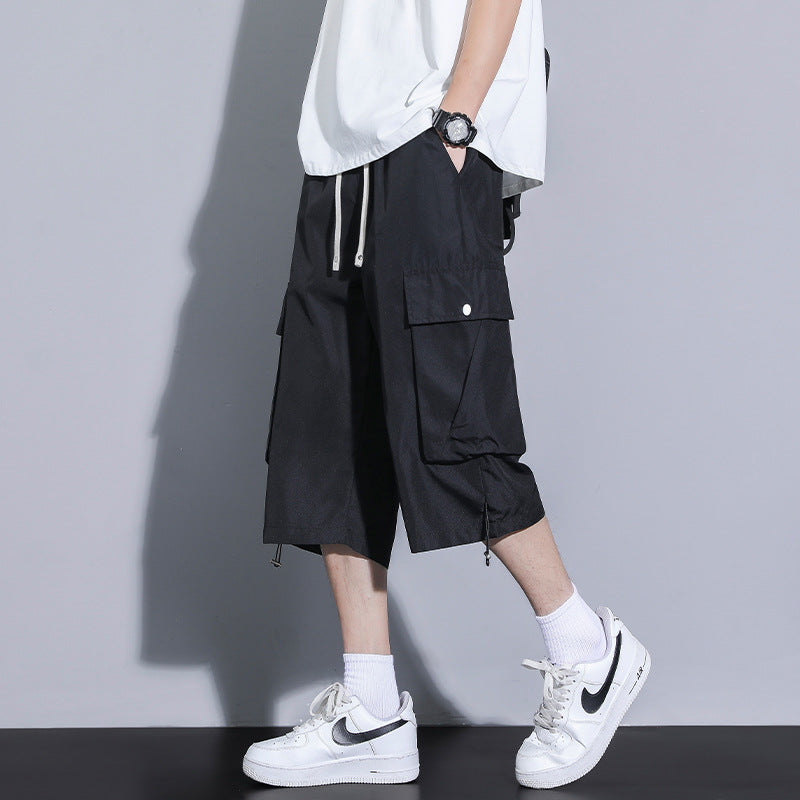 Herren praktische Cargo-Shorts mit mehreren Taschen und verstellbarem Bund Aliams