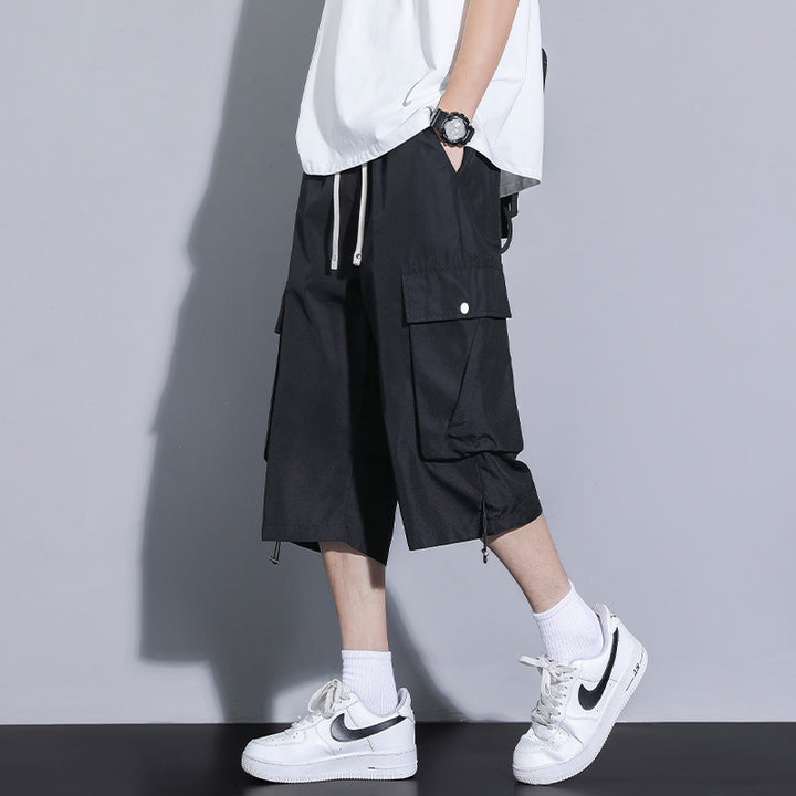 Herren praktische Cargo-Shorts mit mehreren Taschen und verstellbarem Bund Aliams