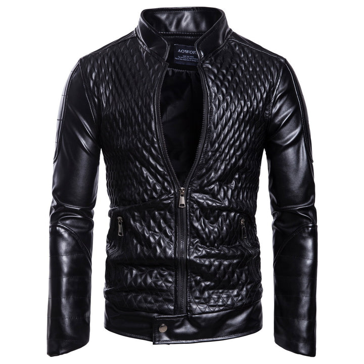 Herren stylische gesteppte Lederjacke Aliams