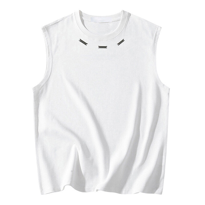 Herren ärmelloses T-Shirt mit stylischem Nähdetail Aliams