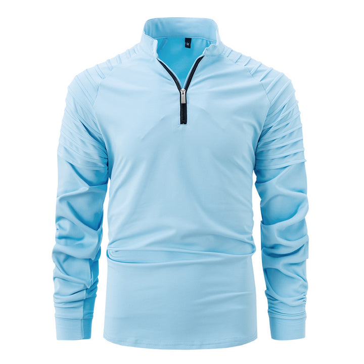 Herren Sportlicher Langarm-Zip-Hemd mit ergonomischem Schnitt Aliams