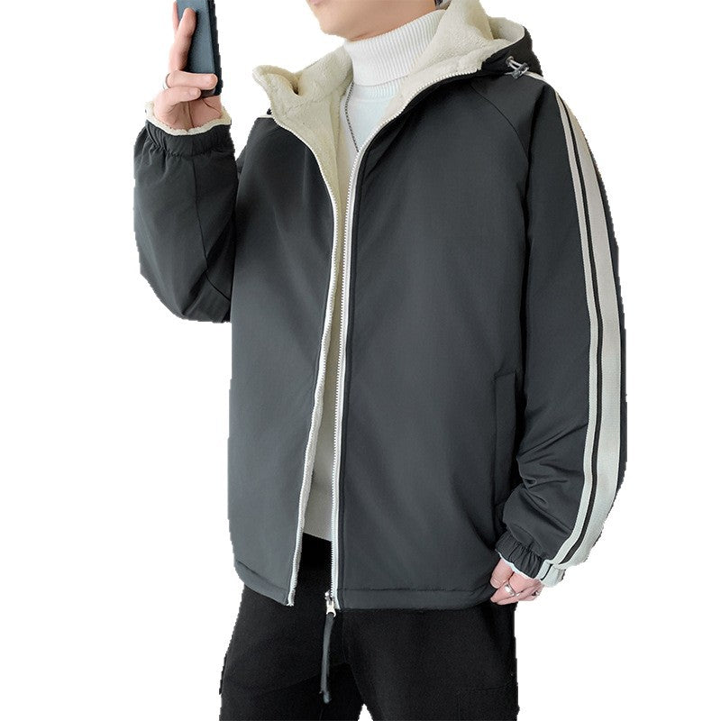 Herren isolierte Outdoor-Jacke mit abnehmbarer Kapuze und weicher Innenschicht Aliams