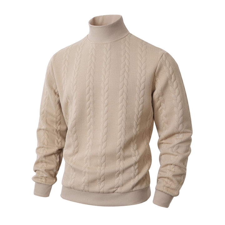 Herren Pullover mit hochgeschlossenem Kragen und strukturiertem Muster Aliams