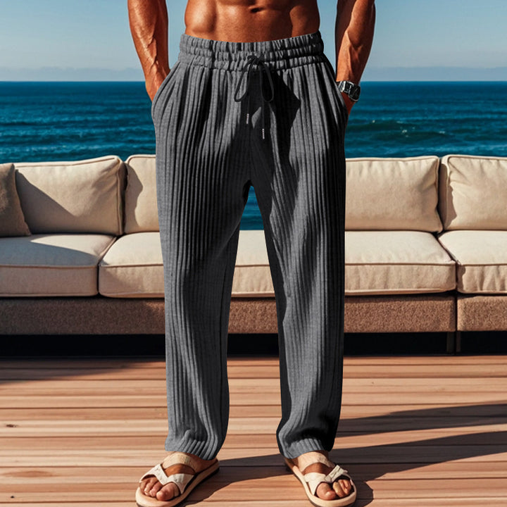 Herren Bequeme Strandhose im modernen Rippdesign mit elastischem Bund Aliams