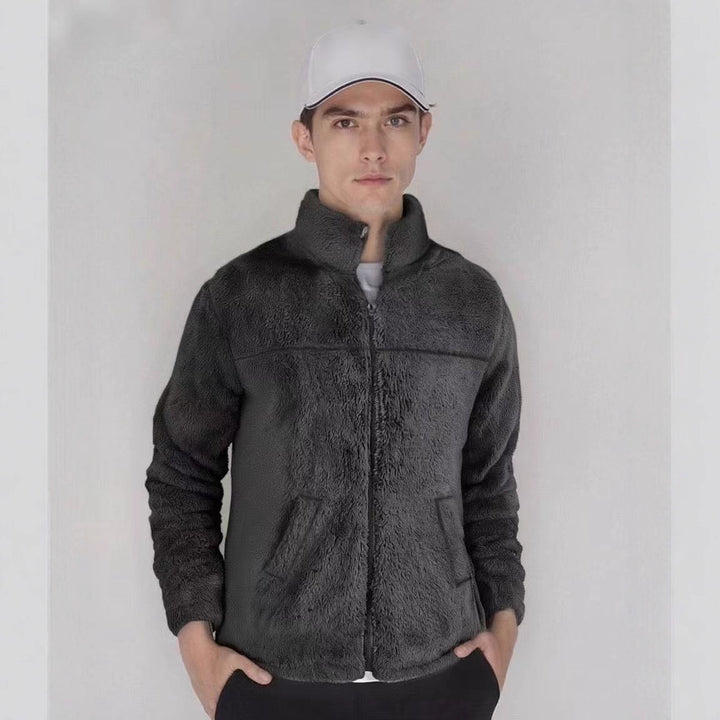 Herren Fleece-Jacke mit hohem Kragen und weichem Innenfutter Aliams