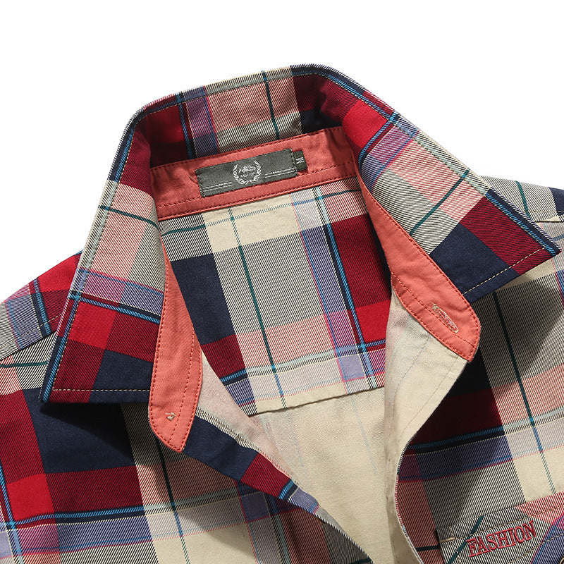 Herren Kariertes Langarmhemd Aliams