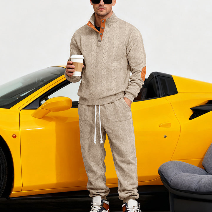 Herren Strickpullover und entspannte Jogginghose Set Aliams