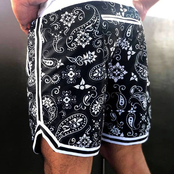 Herren Sportliche Badeshorts mit modischem Paisleymuster und elastischem Bund Aliams