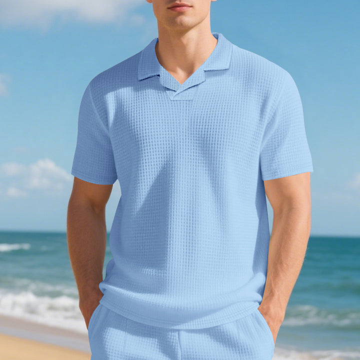 Herren Kurzarm Poloshirt mit strukturiertem Design und modernem Stehkragen Aliams