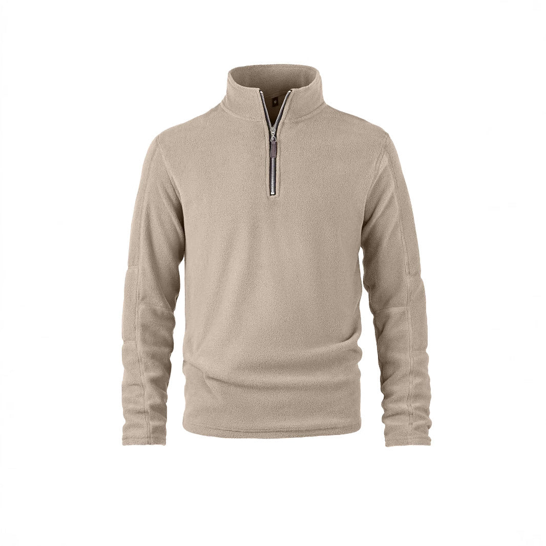 Herren Fleece-Pullover mit hohem Kragen und praktischen Reißverschlussdetails Aliams