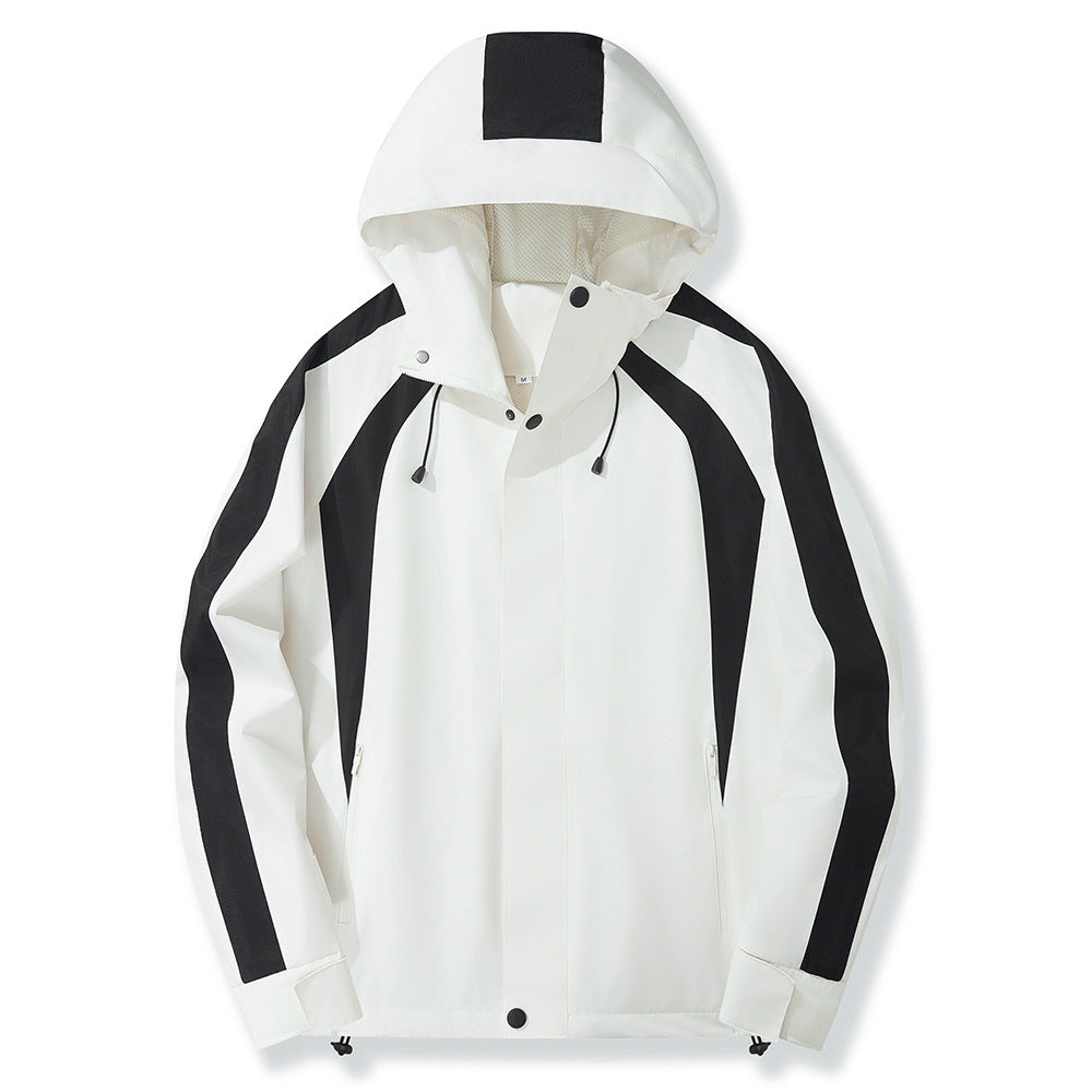 Herren wetterfeste Funktionsjacke mit verstellbarem Kapuzenkragen und Atmungsaktivität Aliams
