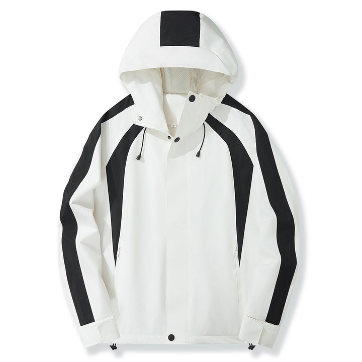 Herren wetterfeste Funktionsjacke mit verstellbarem Kapuzenkragen und Atmungsaktivität Aliams