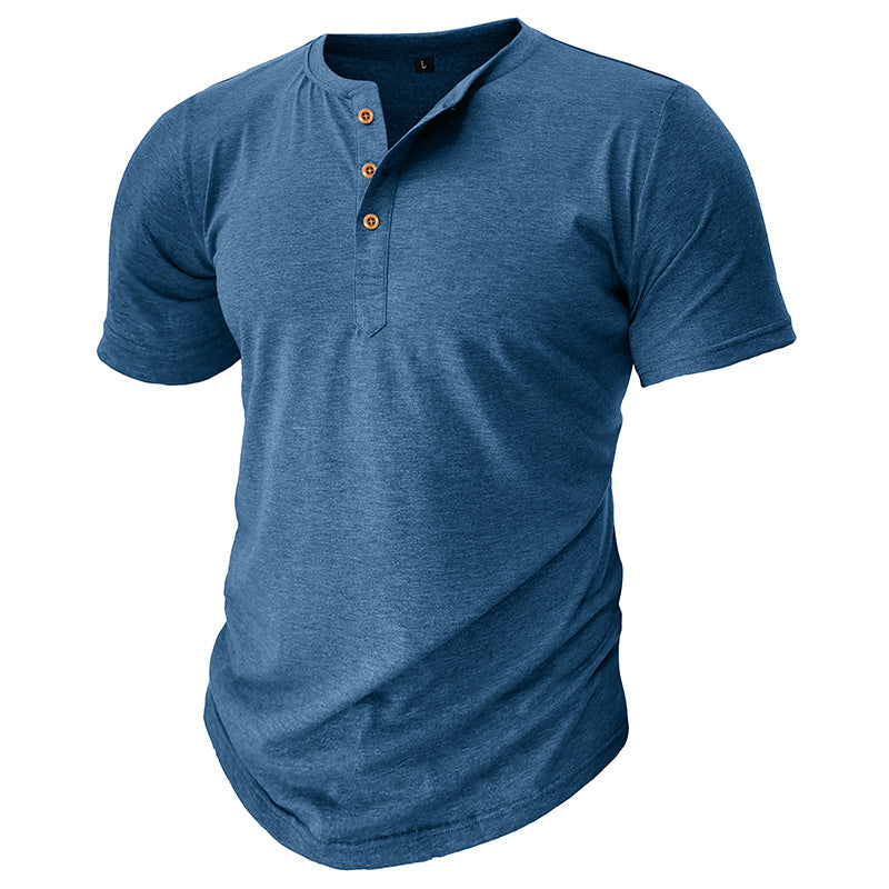 Herren Henley T-Shirt mit Knöpfen und lässigem Schnitt Aliams