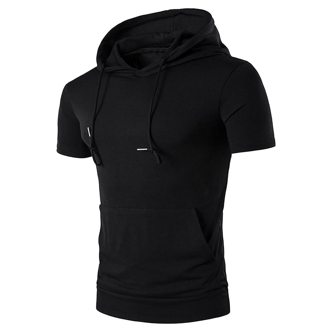 Herren Kurzarm Hoodie mit lässigem Schnitt und praktischer Kängurutasche Aliams