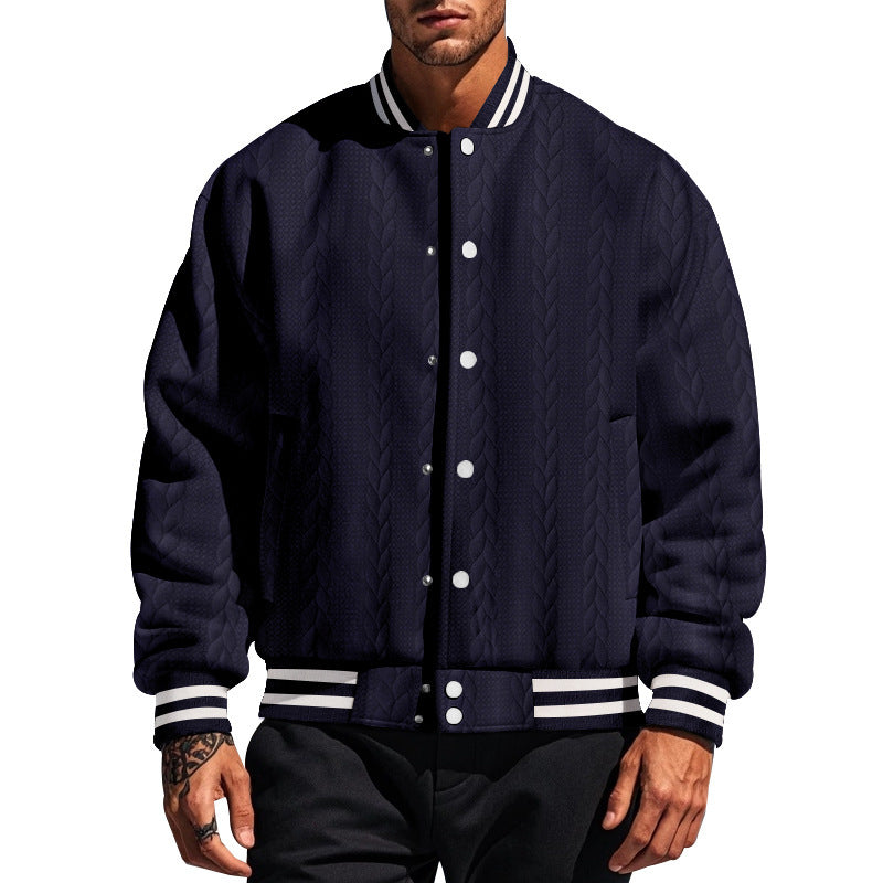 Herren urbane Collegejacke mit strukturiertem Strickdesign Aliams