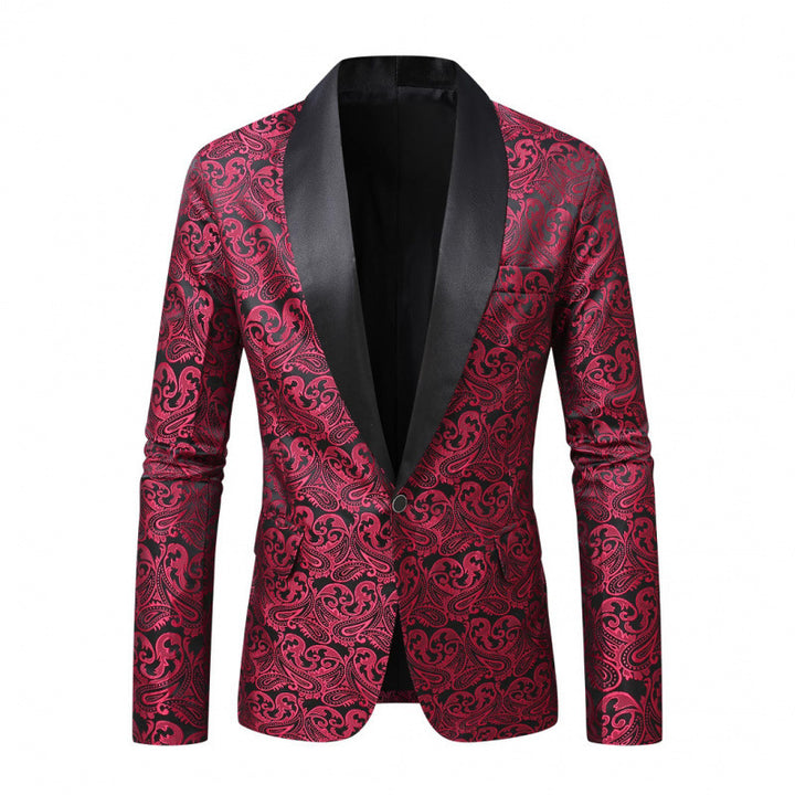 Herren Glamouröser Jacquard Smokingblazer mit Satinlapel Aliams