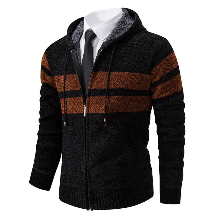 Herren Kapuzenpullover mit modernem Reißverschluss und praktischem Fleecefutter Aliams