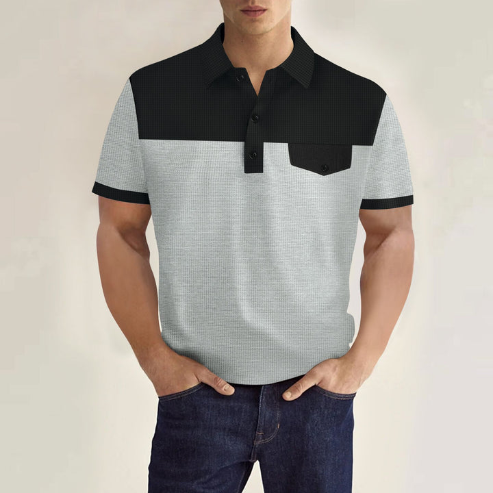 Herren Polohemd mit modernem Schnitt und gestreiftem Design Aliams