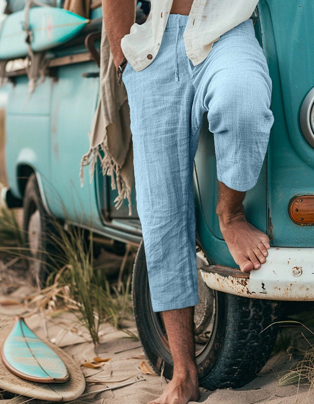 Herren Chino-Hosen mit lässigem Schnitt und elastischem Bund Aliams