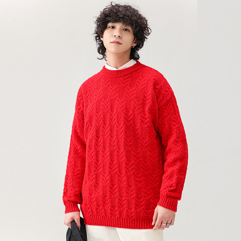 Herren Grobstrickpullover mit klassischem Muster Aliams