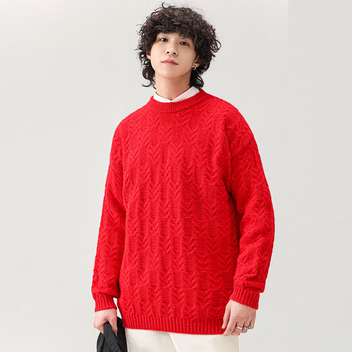 Herren Grobstrickpullover mit klassischem Muster Aliams