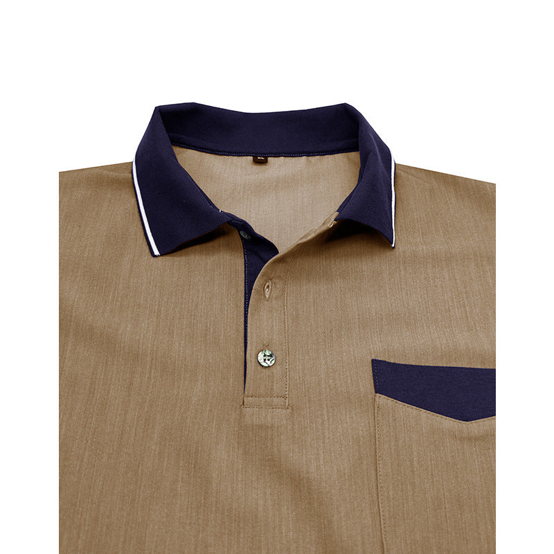 Herren Poloshirt mit modischem Denim-Look und praktischer Brusttasche Aliams