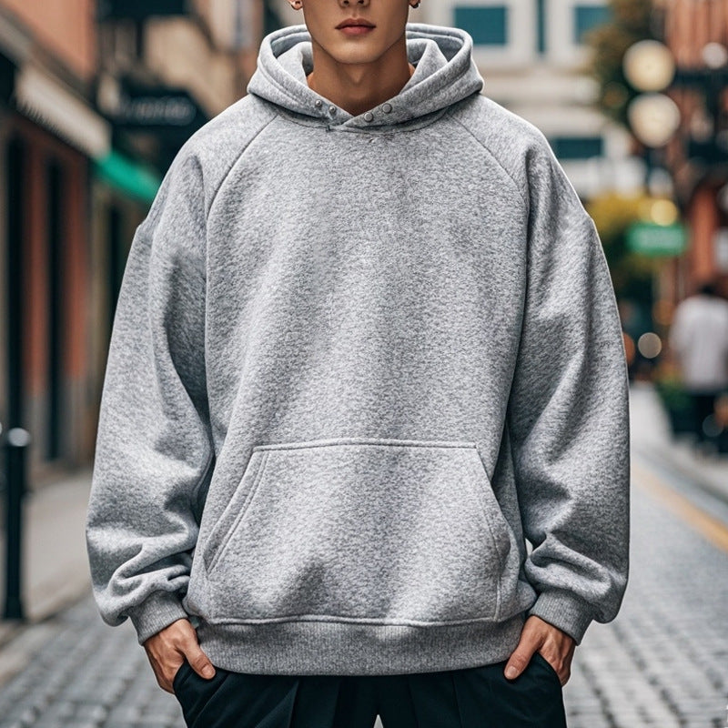 Herren Kapuzenpullover mit strukturiertem Design und großzügigem Schnitt Aliams