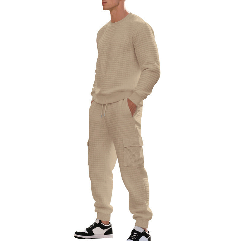 Herren Sportliches Freizeit-Set mit strukturiertem Sweatshirt und Cargo-Hose Aliams