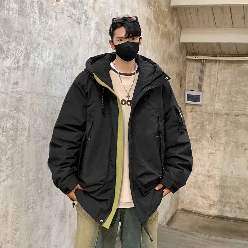 Herren isolierte Winterjacke mit praktischen Taschen und verstellbarer Kapuze Aliams