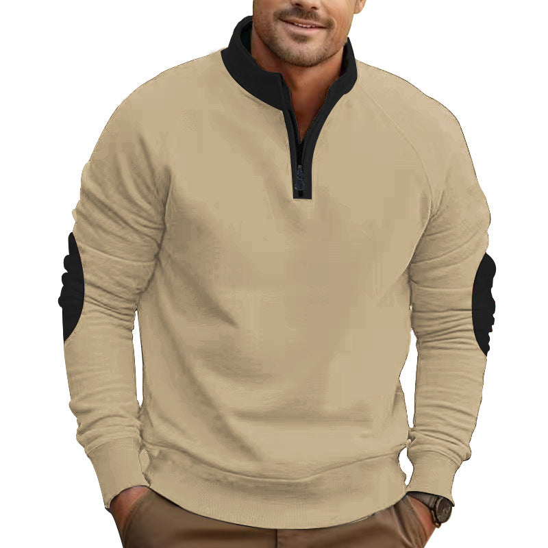 Herren Sportliches Sweatshirt mit Stehkragen und modischen Kontrastdetails Aliams