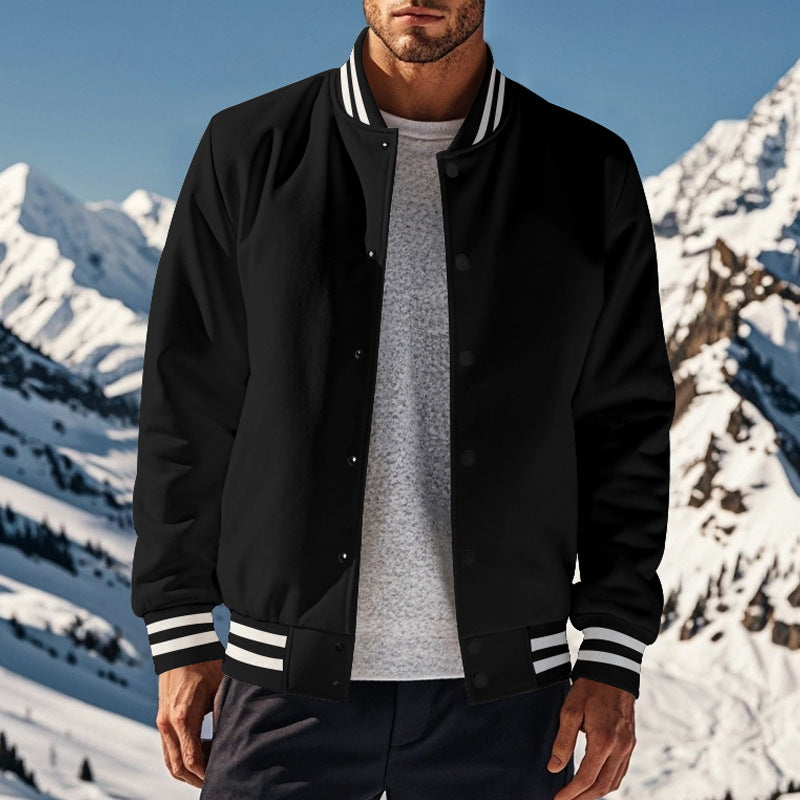 Herren Collegejacke mit elastischen Rippbündchen Aliams