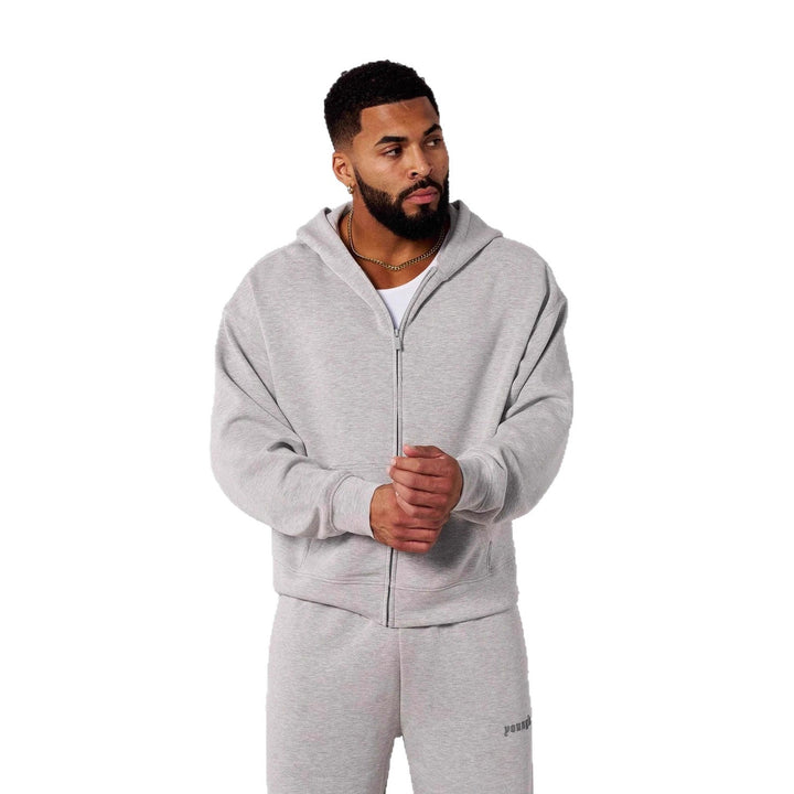 Herren Kapuzenpullover mit durchgehendem Reißverschluss und praktischen Taschen Aliams